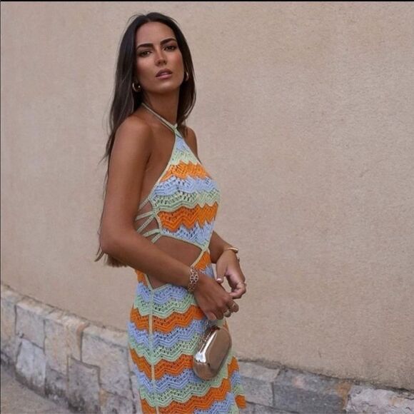 Zara blogger favorite crochet cut out dress limited edition - Picture 11 of 11